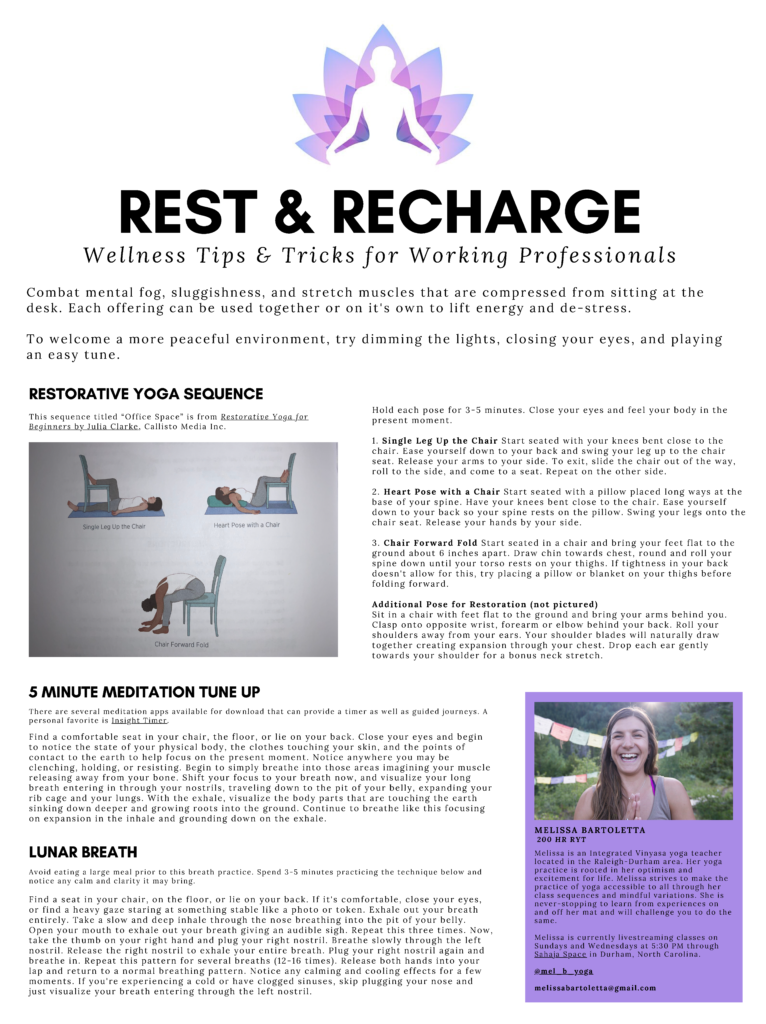 Wellness Tips & Tricks for Working Professionals from RPRS and Melissa Bartoletta